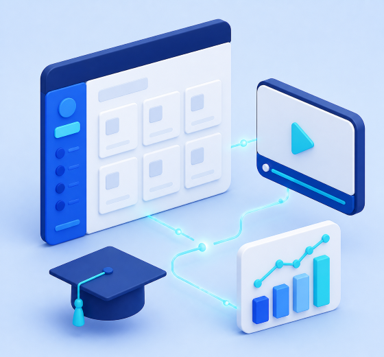 Education and e-learning technology illustration