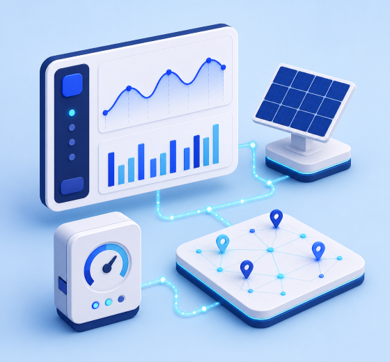 Energy and utilities technology illustration