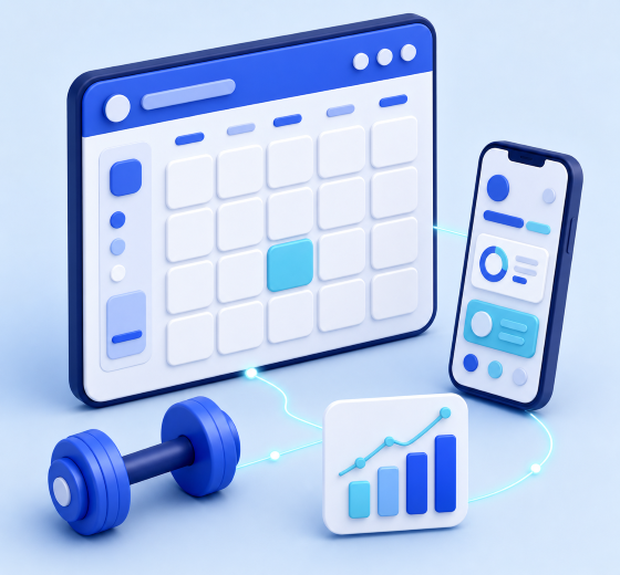 Fitness and wellness technology illustration