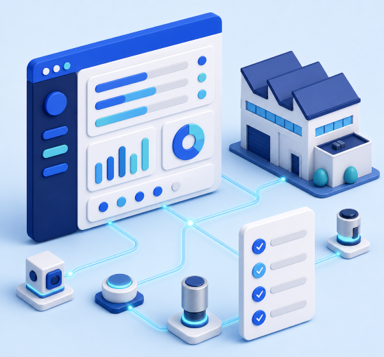 Manufacturing and industrial technology illustration