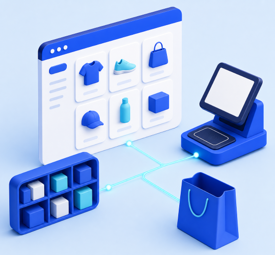 Retail and eCommerce technology illustration
