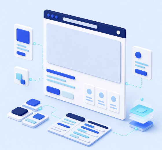 Web design and development illustration